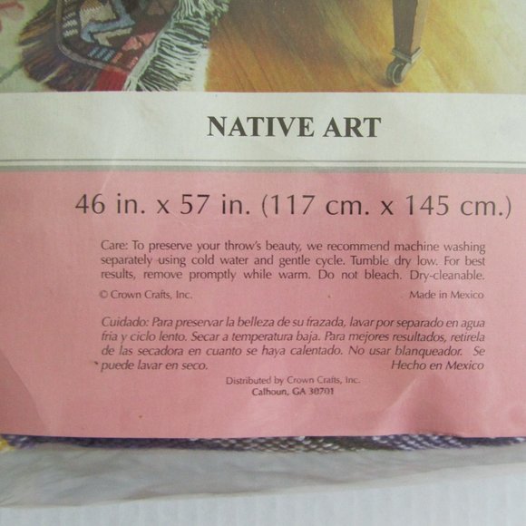 New Native Art Jacquard Woven Throw 46” x 57” - Picture 9 of 10